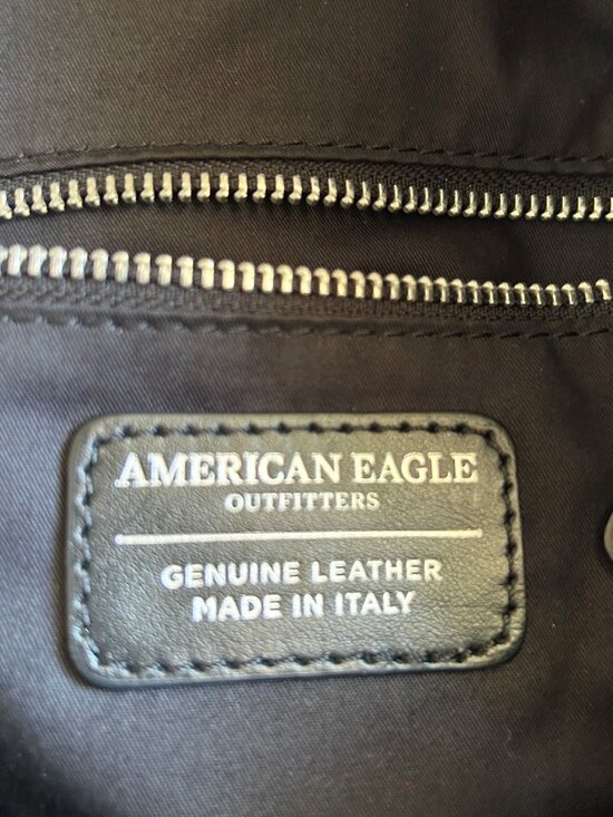 AMERICAN EAGLE Vintage Y2K Black Italian Leather Mini Backpack EUC main image 9